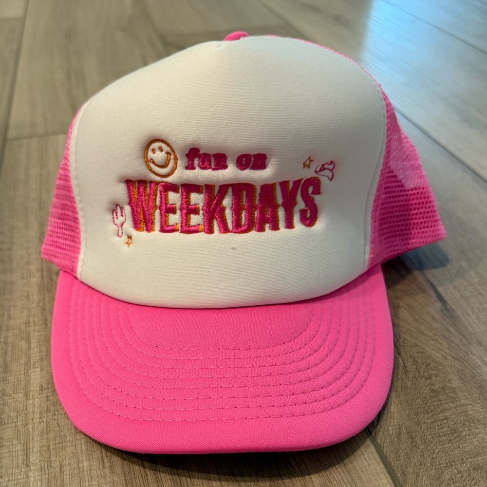Fun on Weekdays Pink Trucker Hat